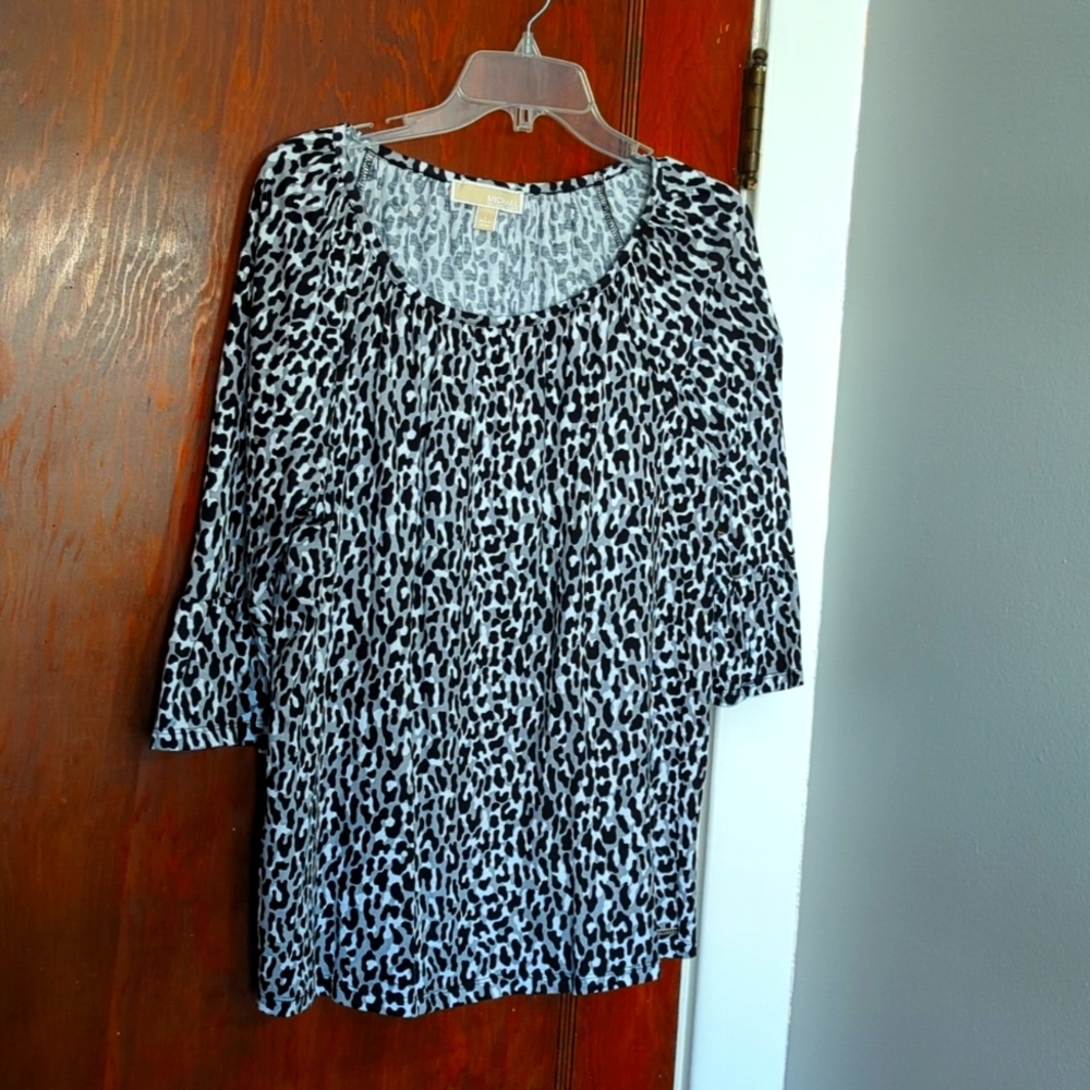 Michael Kors leopard print decor sleeve shirt
